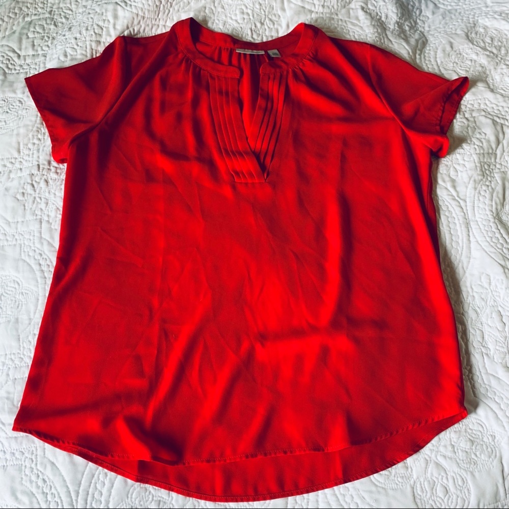 Red Halogen Short Sleeve Blouse